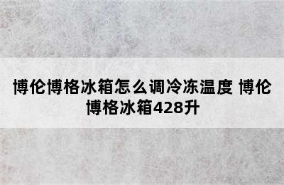 博伦博格冰箱怎么调冷冻温度 博伦博格冰箱428升